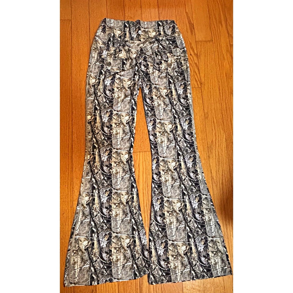 Women's XL Regular Water Resistant Camouflage Pants Khaki Nylon Spandex[H]